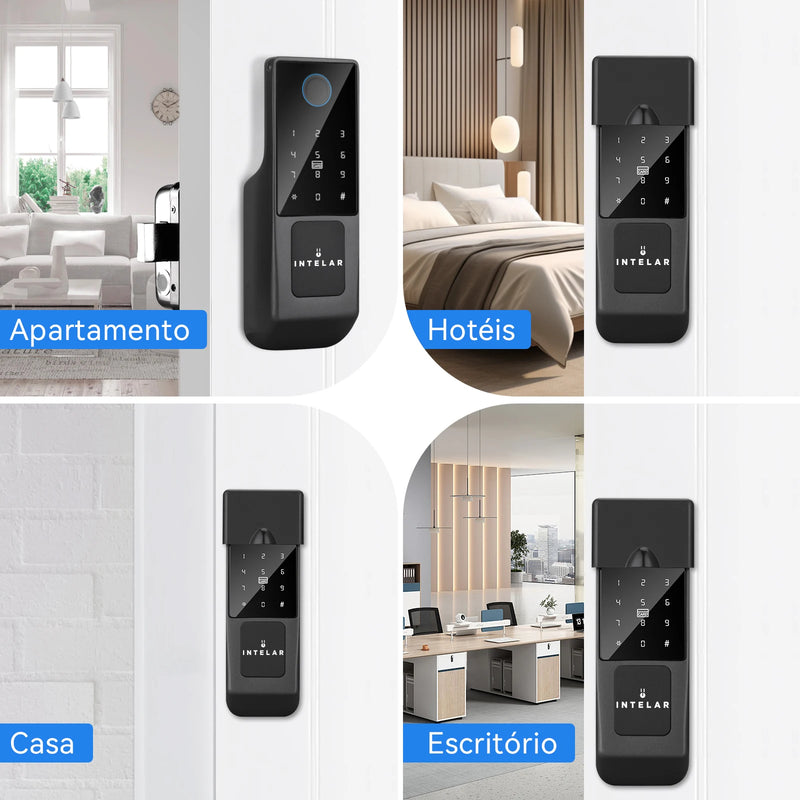 Fechadura Digital Biométrica de Aço Inteligente à prova d'água externa TUYA WIFI